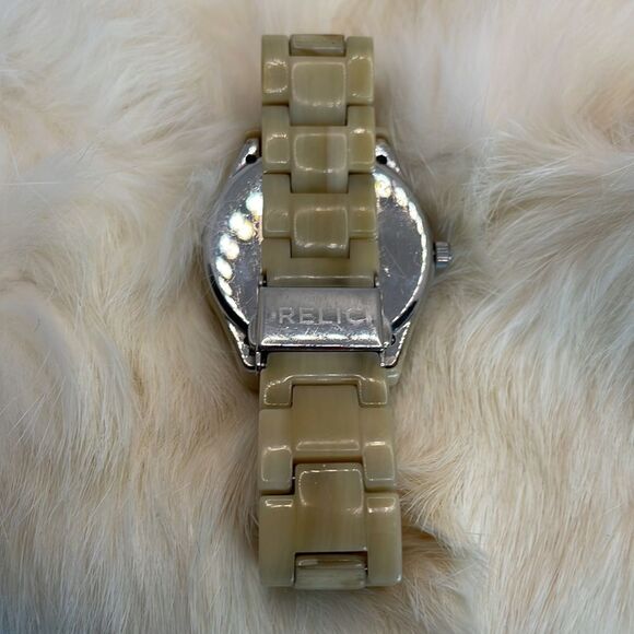 Relic Blonde Tortoise Shell Watch with Crystal Rim - Picture 10 of 14